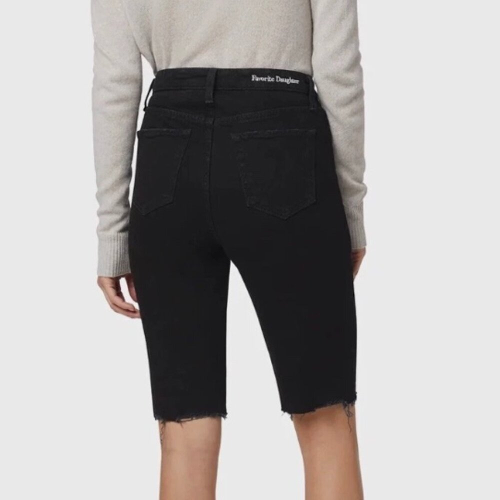 NWT Favorite Daughter The Ava Long Slim Denim Jean Short Size 28 $188 - Picture 2 of 14